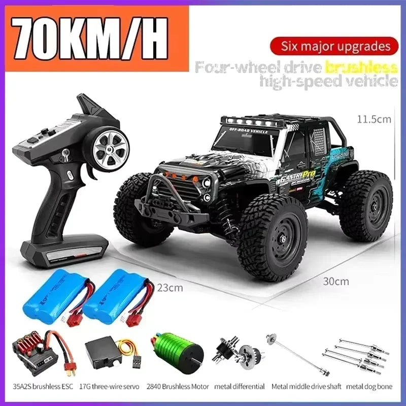 Voiture RC Brushless 4WD 1:16 – Haute Vitesse 70 km/h, Télécommande Longue Portée, Modèle Racing Tout-Terrain | SCY 16101/16102/16103 PRO