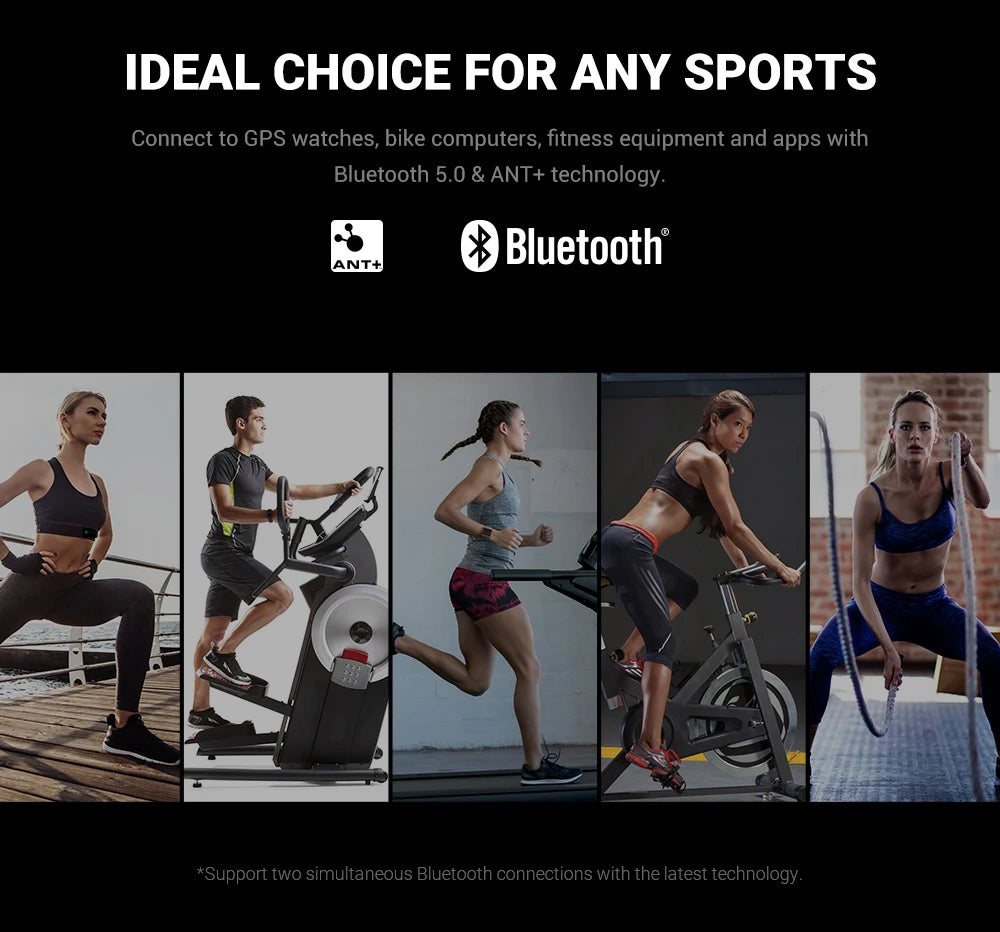 Ceinture Cardio Rechargeable COOSPO H9Z – Capteur de Fréquence Cardiaque Bluetooth 5.0 ANT+ Étanche IP67 pour Entraînement Sportif