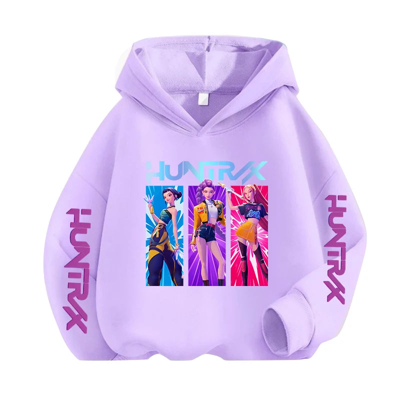 Hoodie Enfant Kawaii K-Pop Demon Hunters – Sweat Harajuku Unisexe | Tigre Cartoon 2026