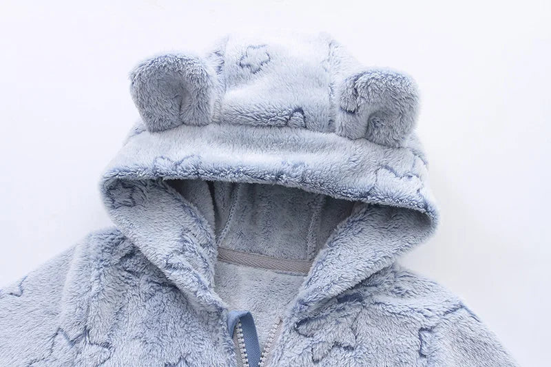 Combinaison Hiver Bébé – Pilote Chaud en Flanelle pour Garçon & Fille (0–12 Mois)