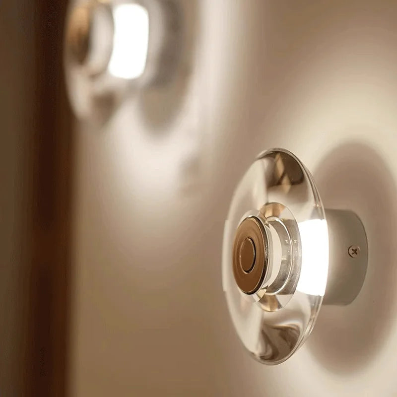 Lampe murale moderne en cristal – Applique LED ronde minimaliste pour chambre, salon et couloir