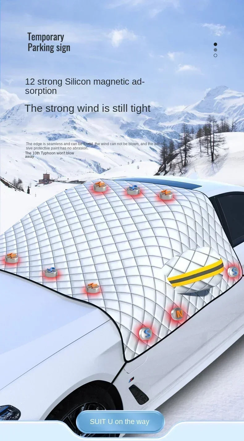 Pare-neige d'hiver pour pare-brise de voiture, protection solaire, antigel, anti-givre, housse de pare-brise avant