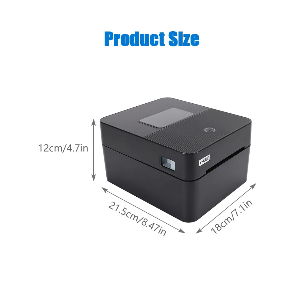 Imprimante Thermique 4x6 – Imprimante d’Étiquettes d’Expédition USB/WiFi/BT | Impression Rapide pour Colis & Codes-Barres