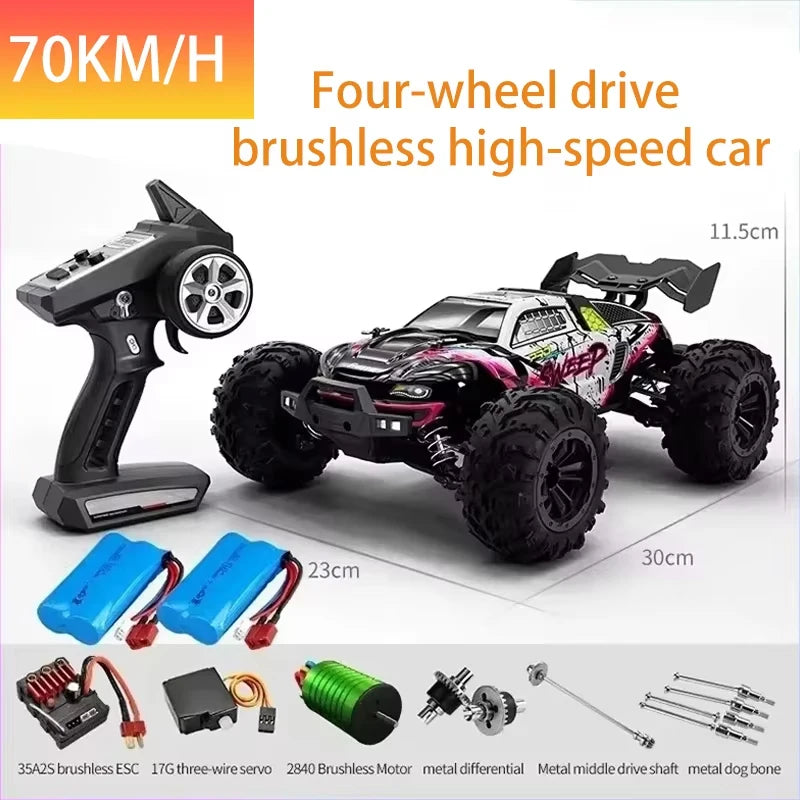 Voiture RC Brushless 4WD 1:16 – Haute Vitesse 70 km/h, Télécommande Longue Portée, Modèle Racing Tout-Terrain | SCY 16101/16102/16103 PRO