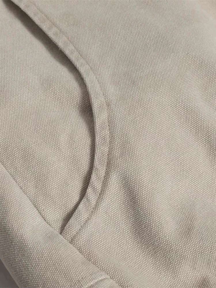 Veste Hiver Oversize Épais Homme/Femme – Canvas Lavé avec Doublure Fourrure Synthétique | Hoodie Chaud & Confort Loose Fit