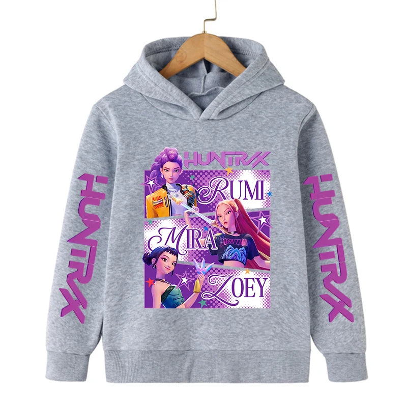 Hoodie Enfant Kawaii K-Pop Demon Hunters – Sweat Harajuku Unisexe | Tigre Cartoon 2026