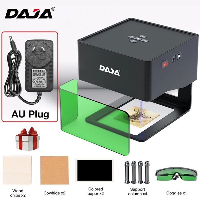 Graveur Laser Portable DAJA DJ6 – Machine de Gravure DIY Bluetooth | Pour Bois, Cuir, Papier, Plastique & Étiquettes
