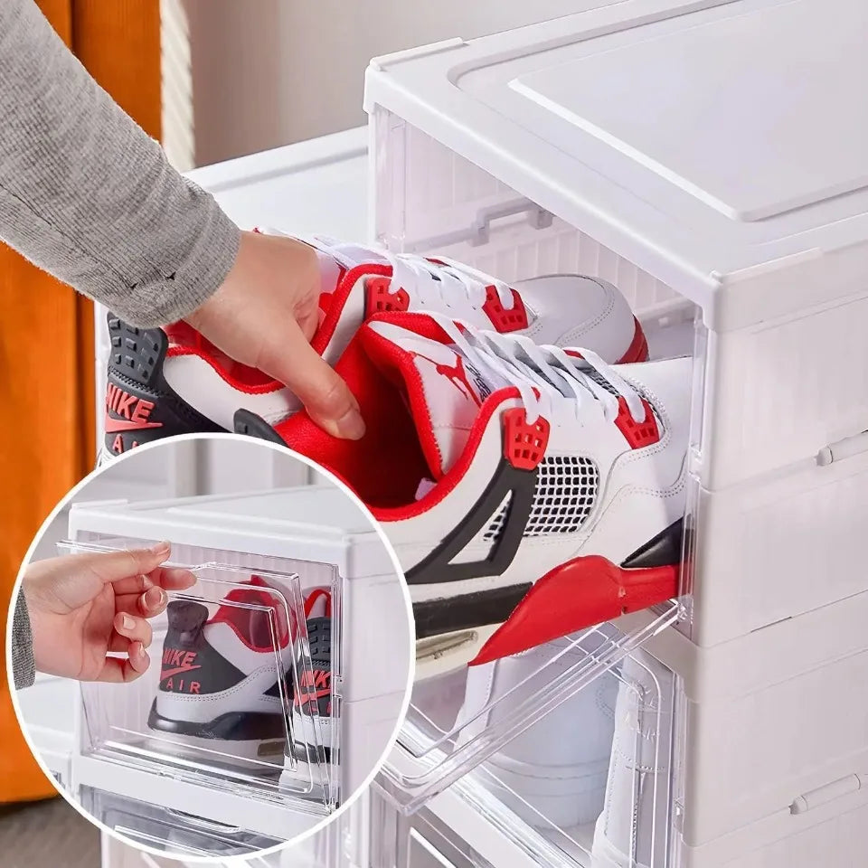 Boîte de Rangement Transparente Empilable – Organisateur de Chaussures 3/6 Étages