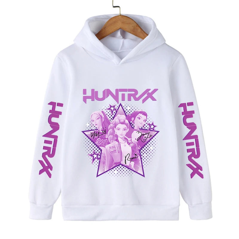 Hoodie Enfant Kawaii K-Pop Demon Hunters – Sweat Harajuku Unisexe | Tigre Cartoon 2026
