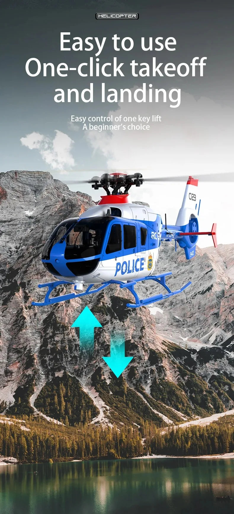 Hélicoptère RC Professionnel – Avion Télécommandé Rechargeable | Vol Stable, Décollage 1-Clic, Jouet Enfant & Adulte RC C123/C189