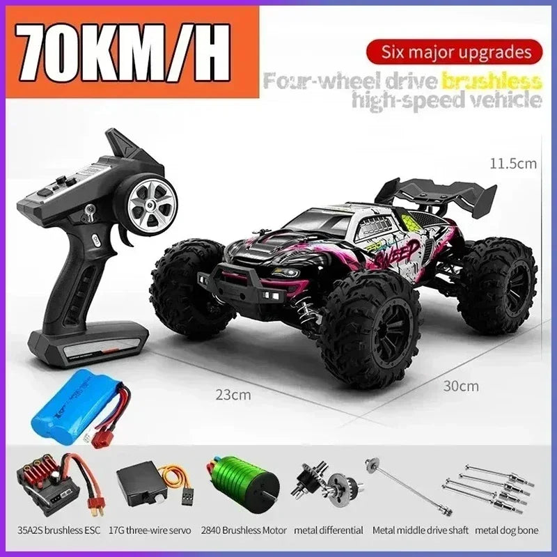 Voiture RC Brushless 4WD 1:16 – Haute Vitesse 70 km/h, Télécommande Longue Portée, Modèle Racing Tout-Terrain | SCY 16101/16102/16103 PRO