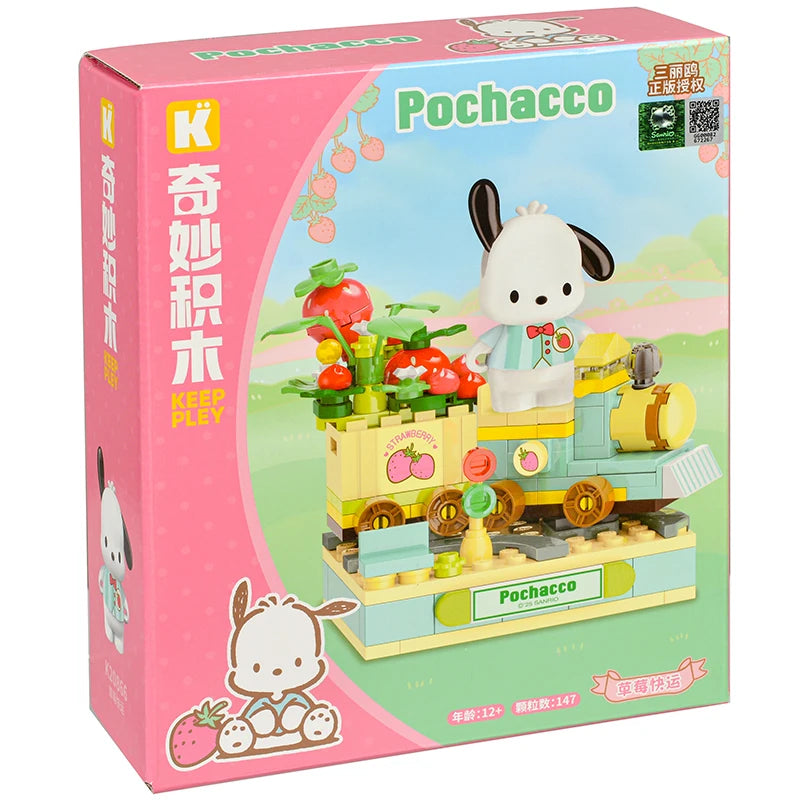 Sanrio Strawberry Town – Mini Blocs de Construction Hello Kitty, Kuromi, My Melody | Figurines Kawaii DIY pour Filles