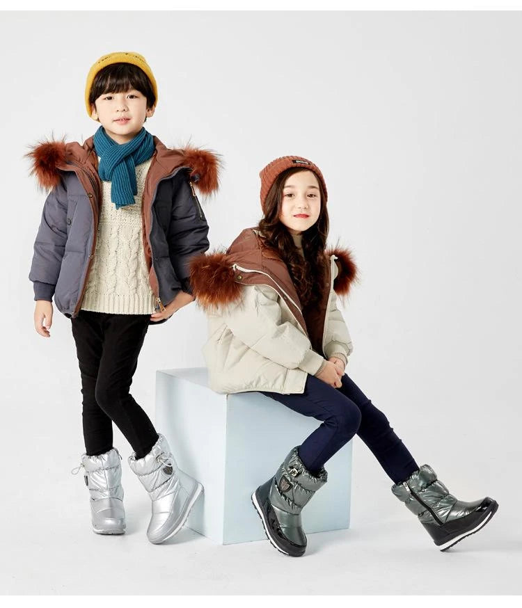Bottes d’Hiver Chaudes pour Enfants – Imperméables, Antidérapantes, Intérieur Laine – Garçons & Filles