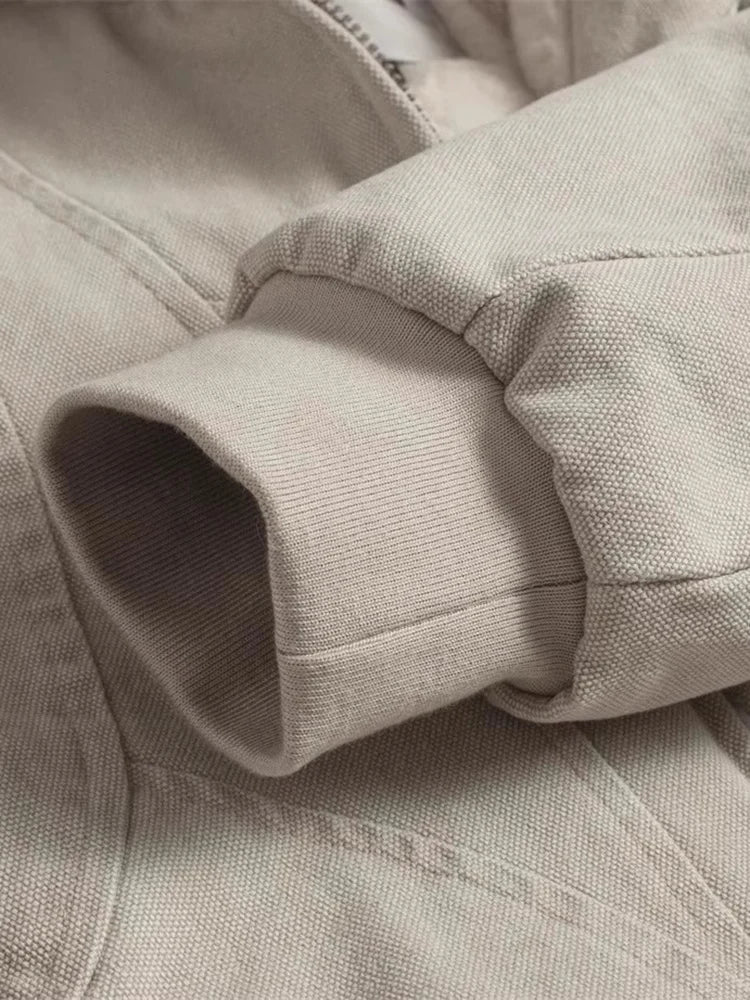 Veste Hiver Oversize Épais Homme/Femme – Canvas Lavé avec Doublure Fourrure Synthétique | Hoodie Chaud & Confort Loose Fit