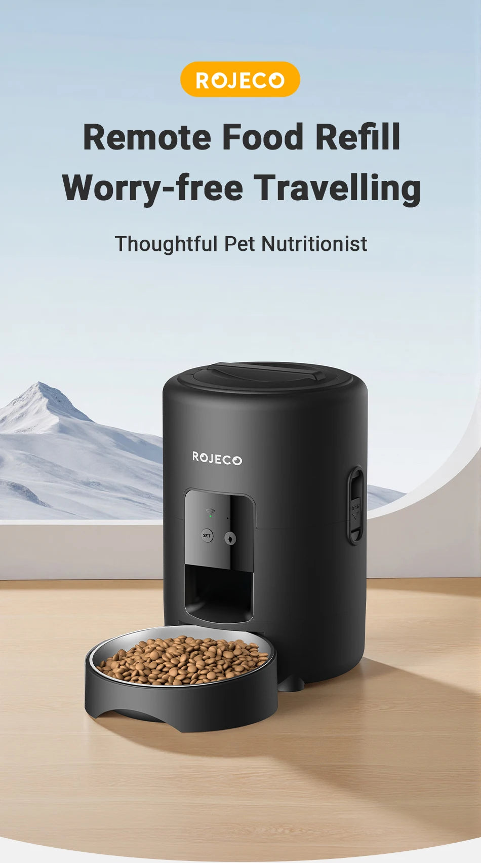 Distributeur Automatique Intelligent pour Animaux 2L – WiFi App Control | Gamelle Connectée pour Chats & Chiens, Programmable & Anti-Bourrage