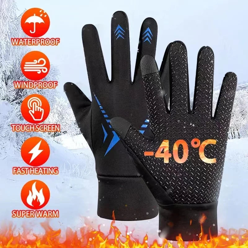 Gants Thermiques Hiver Waterproof pour Cyclisme – Anti-Dérapants, Écran Tactile, Coupe-Vent | Vélo, Ski & Outdoor