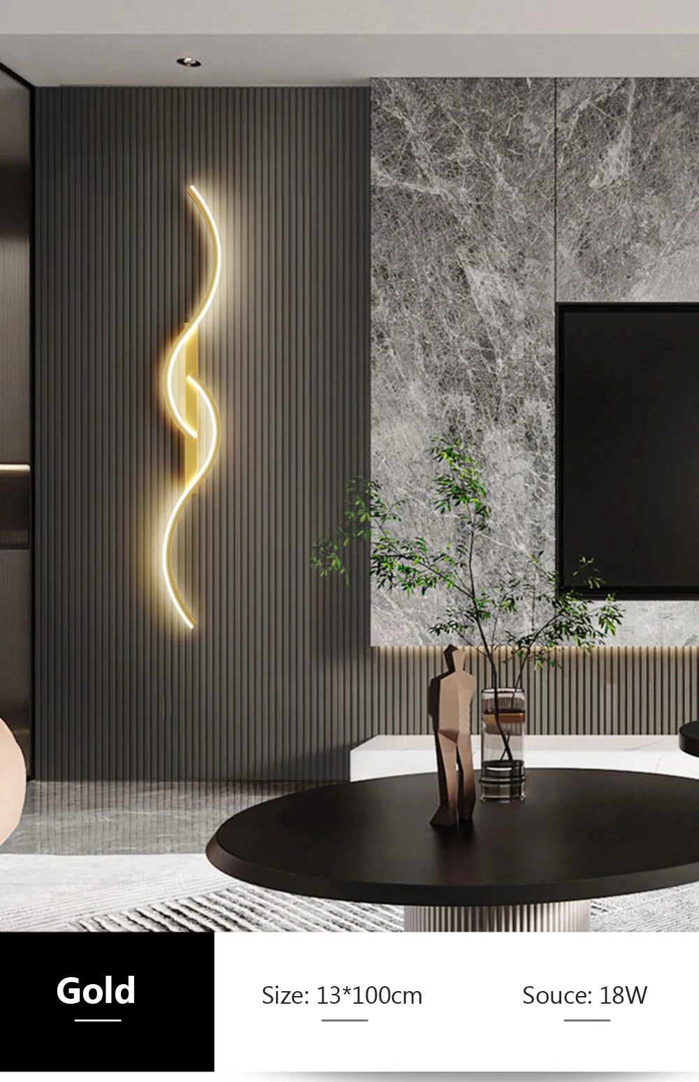 Applique Murale LED Moderne Minimaliste – Éclairage Design pour Chambre & Salon | Lampe Murale Longue en Vague
