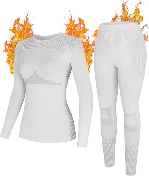 Anfilia Ensemble Thermique Ski Femme – Sous-vêtements Chauds Respirants, Séchage Rapide & Sans Coutures | Haut + Pantalon Hiver