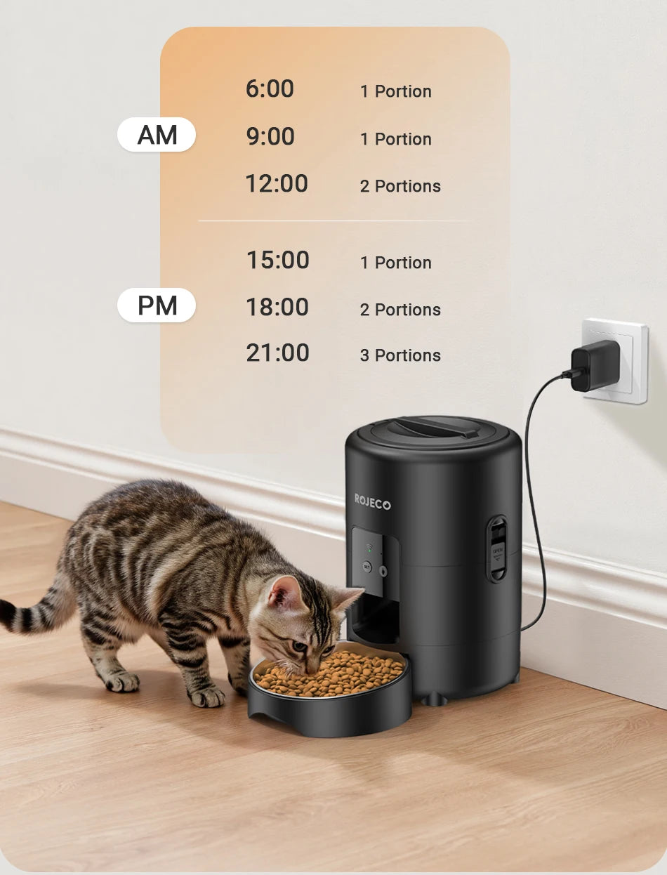 Distributeur Automatique Intelligent pour Animaux 2L – WiFi App Control | Gamelle Connectée pour Chats & Chiens, Programmable & Anti-Bourrage
