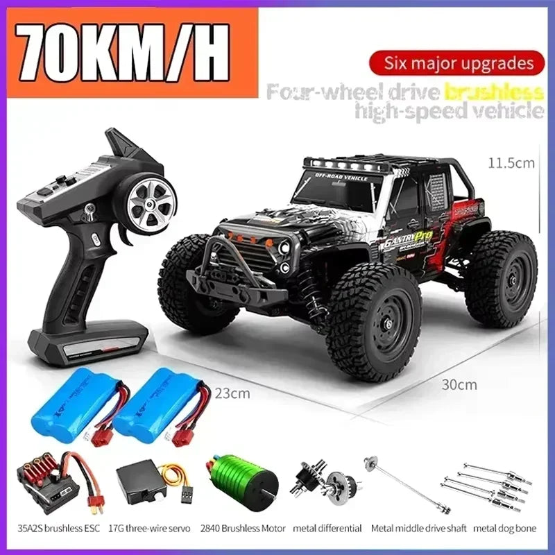 Voiture RC Brushless 4WD 1:16 – Haute Vitesse 70 km/h, Télécommande Longue Portée, Modèle Racing Tout-Terrain | SCY 16101/16102/16103 PRO