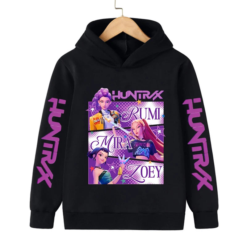 Hoodie Enfant Kawaii K-Pop Demon Hunters – Sweat Harajuku Unisexe | Tigre Cartoon 2026