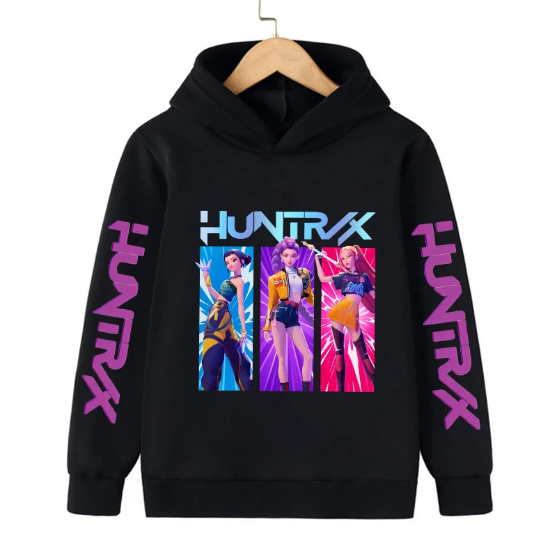 Hoodie Enfant Kawaii K-Pop Demon Hunters – Sweat Harajuku Unisexe | Tigre Cartoon 2026
