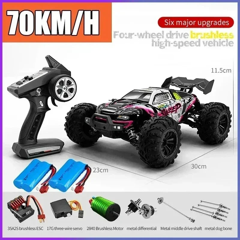 Voiture RC Brushless 4WD 1:16 – Haute Vitesse 70 km/h, Télécommande Longue Portée, Modèle Racing Tout-Terrain | SCY 16101/16102/16103 PRO