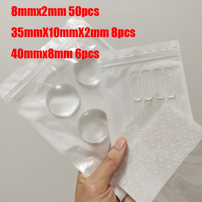 Pastilles Antidérapantes Transparente – Patins en Silicone Auto-Adhésifs pour Meubles, Portes & Tiroirs | Anti-Choc et Anti-Bruit