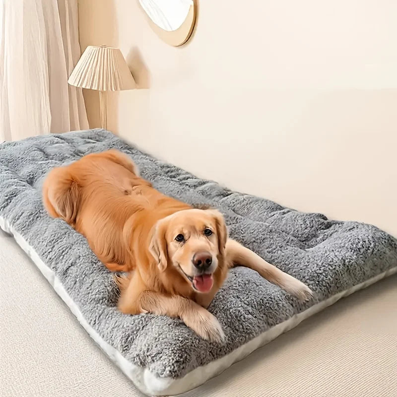 Lit Douillet en Peluche pour Grand Chien – Extra Moelleux, Épais & Ultra Confort | Coussin Relaxant pour Animaux