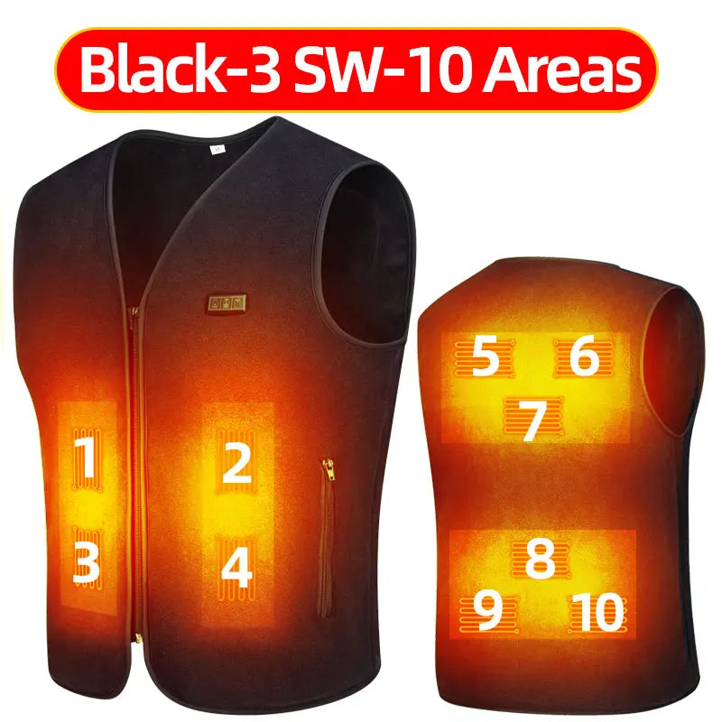 Gilet Chauffant Intelligent USB – Veste Chauffante Unisexe 3 Niveaux, Rechargeable, Anti-Froid | Randonnée, Ski, Chasse, Travail Extérieur