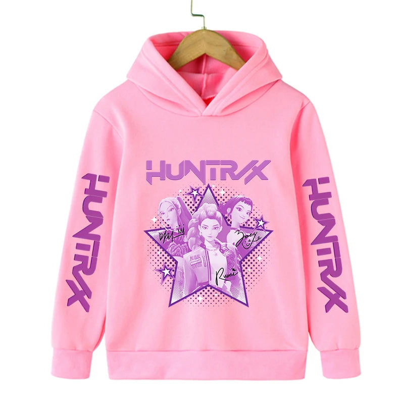Hoodie Enfant Kawaii K-Pop Demon Hunters – Sweat Harajuku Unisexe | Tigre Cartoon 2026