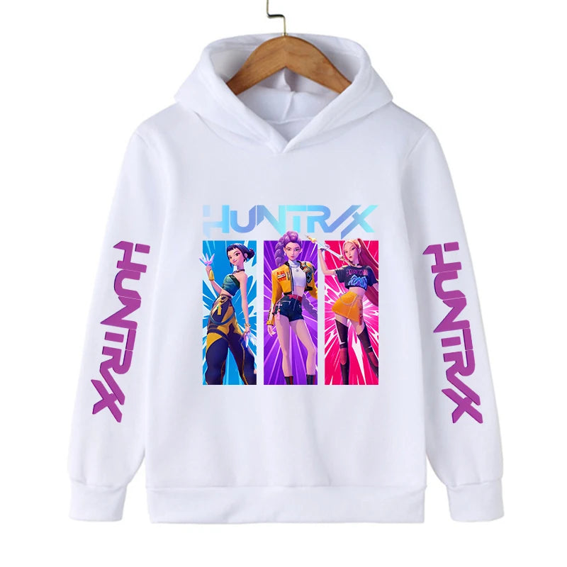 Hoodie Enfant Kawaii K-Pop Demon Hunters – Sweat Harajuku Unisexe | Tigre Cartoon 2026