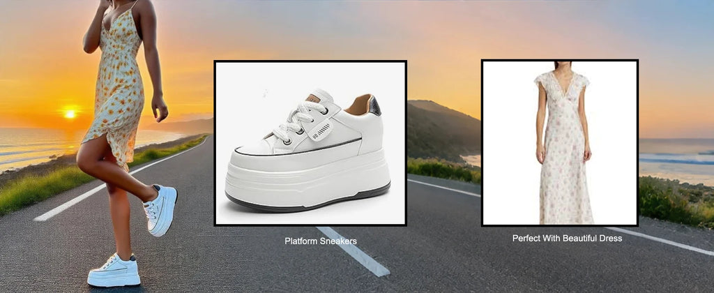 Baskets Plateforme en Cuir Véritable – Semelle Vulcanisée 9 cm – Confort & Style Casual Femme