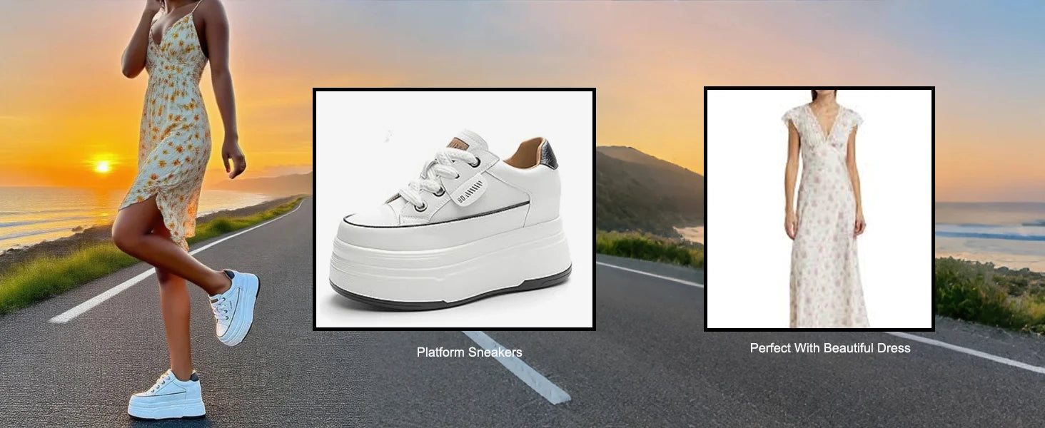 Baskets Plateforme en Cuir Véritable – Semelle Vulcanisée 9 cm – Confort & Style Casual Femme