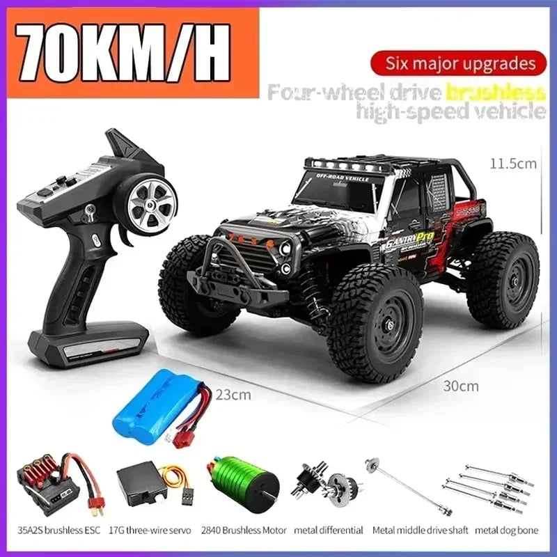 Voiture RC Brushless 4WD 1:16 – Haute Vitesse 70 km/h, Télécommande Longue Portée, Modèle Racing Tout-Terrain | SCY 16101/16102/16103 PRO