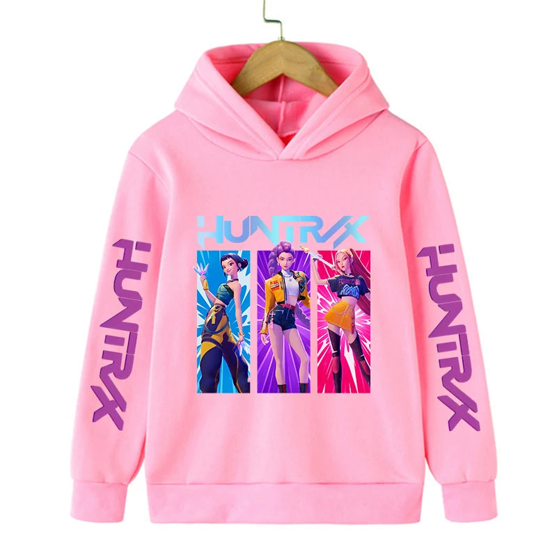 Hoodie Enfant Kawaii K-Pop Demon Hunters – Sweat Harajuku Unisexe | Tigre Cartoon 2026
