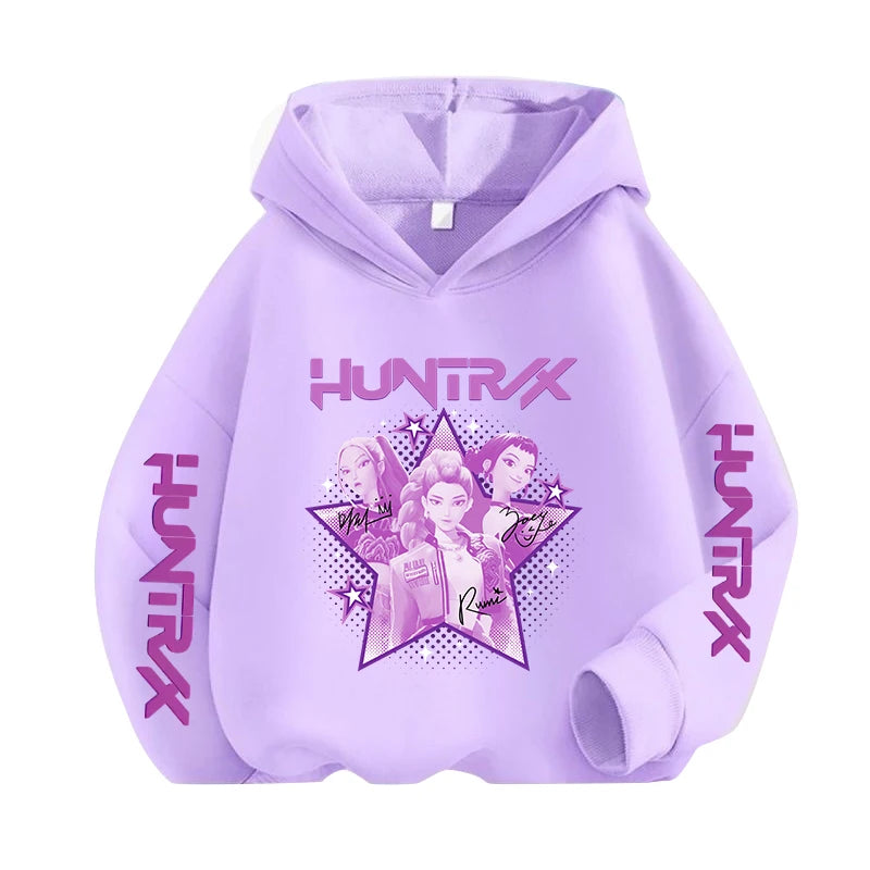 Hoodie Enfant Kawaii K-Pop Demon Hunters – Sweat Harajuku Unisexe | Tigre Cartoon 2026