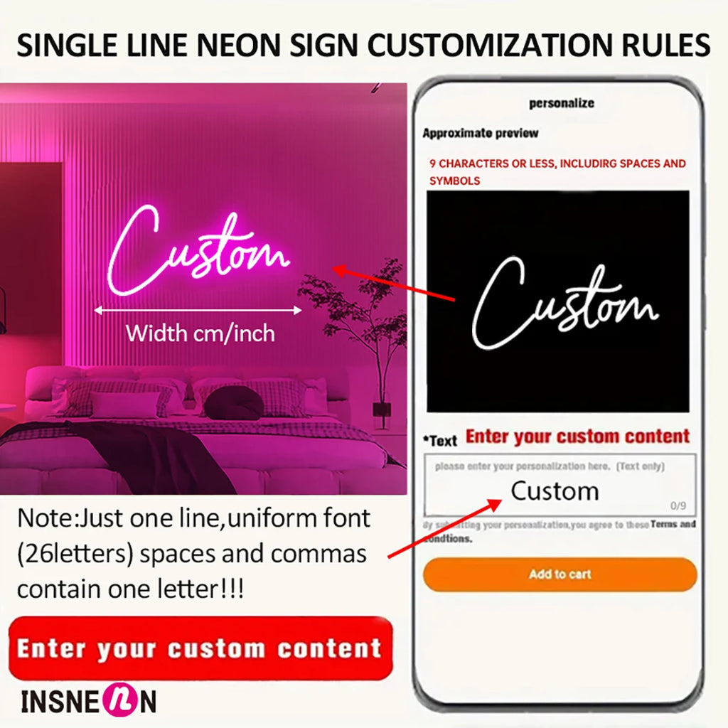 Enseigne néon personnalisée – Prénom lumineux LED pour chambre, cadeau unique, décoration d’ambiance faite sur mesure
