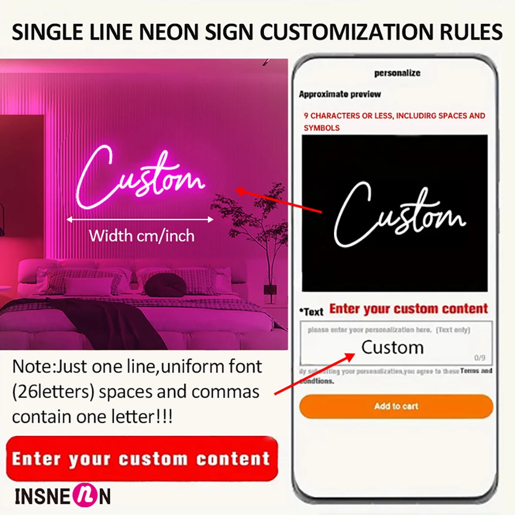 Enseigne néon personnalisée – Prénom lumineux LED pour chambre, cadeau unique, décoration d’ambiance faite sur mesure