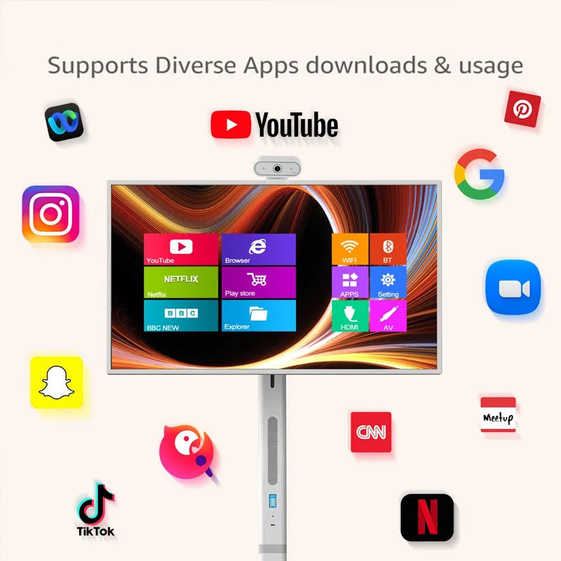 Téléviseur Intelligent 32" Écran Tactile – Smart TV Portable 8 Cœurs, WiFi, 8+128 Go, Support Inclus & Télécommande