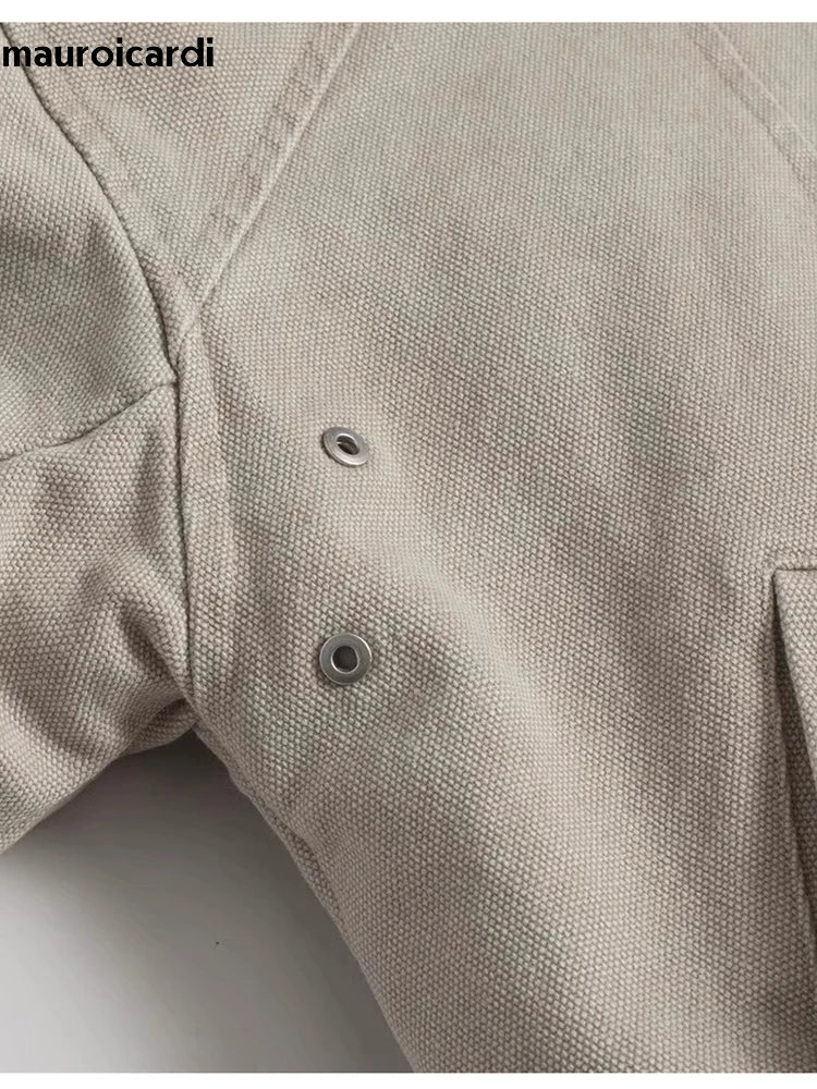 Veste Hiver Oversize Épais Homme/Femme – Canvas Lavé avec Doublure Fourrure Synthétique | Hoodie Chaud & Confort Loose Fit