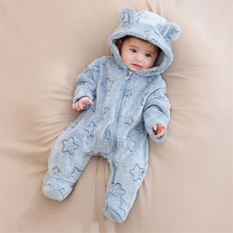 Combinaison Hiver Bébé – Pilote Chaud en Flanelle pour Garçon & Fille (0–12 Mois)