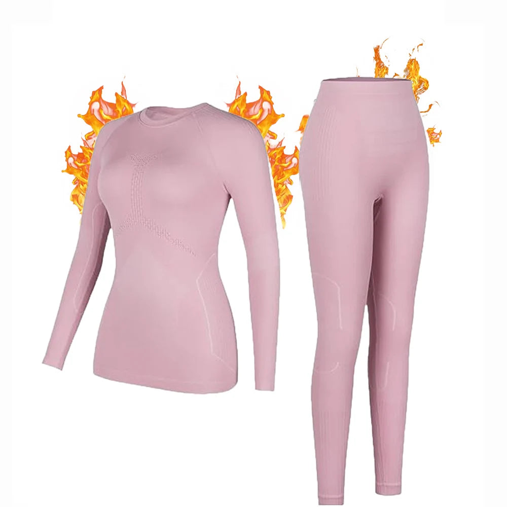 Anfilia Ensemble Thermique Ski Femme – Sous-vêtements Chauds Respirants, Séchage Rapide & Sans Coutures | Haut + Pantalon Hiver