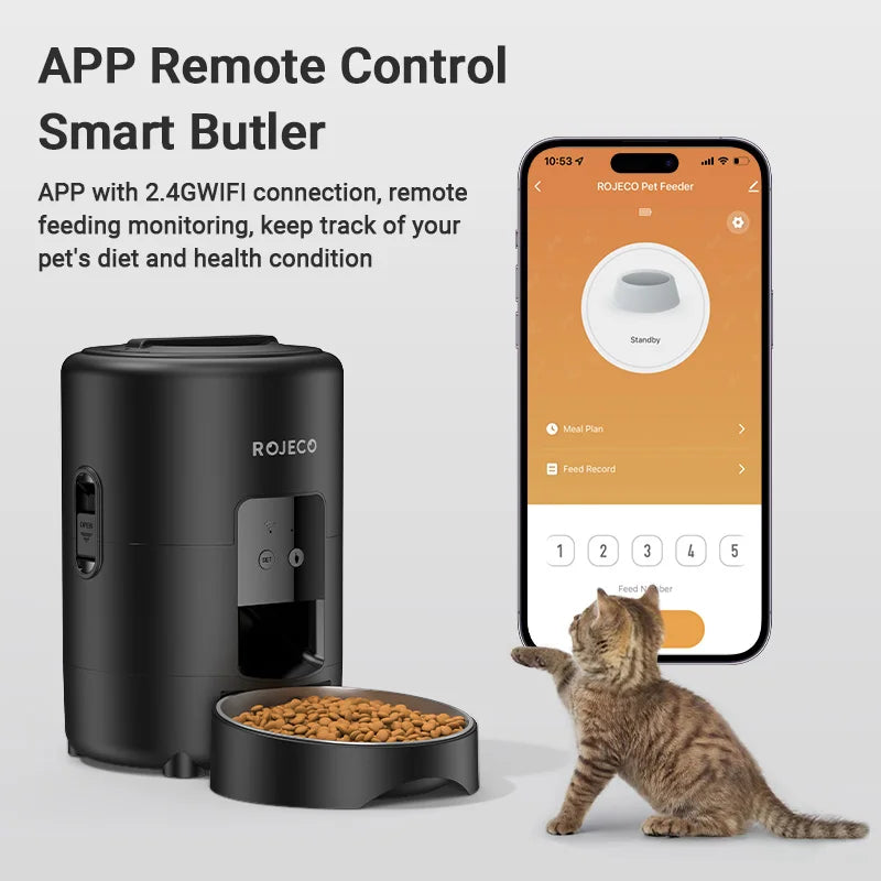 Distributeur Automatique Intelligent pour Animaux 2L – WiFi App Control | Gamelle Connectée pour Chats & Chiens, Programmable & Anti-Bourrage