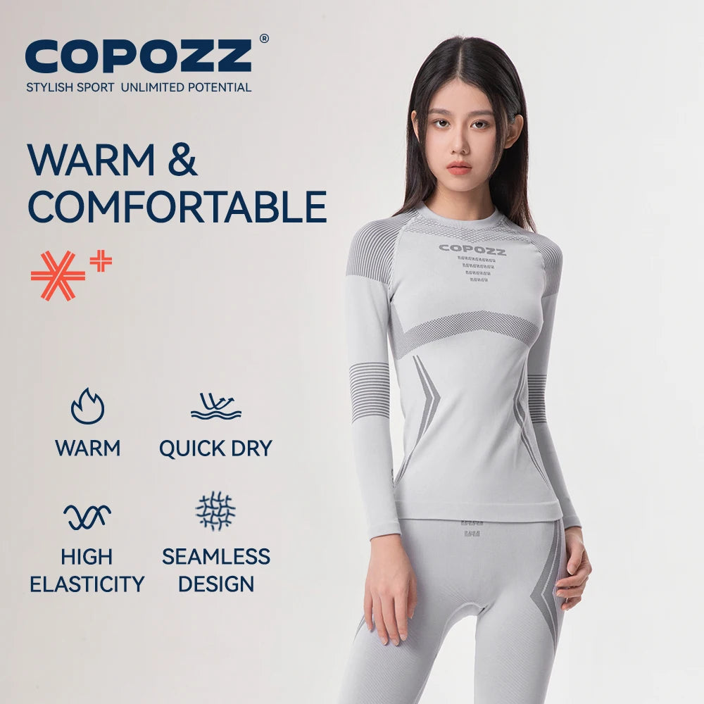 Ensemble Thermique Ski Unisexe COPozz – Sous-vêtements Chauds, Respirants & Séchage Rapide | Haut + Pantalon Hiver Outdoor
