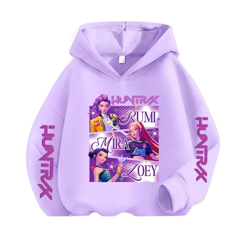 Hoodie Enfant Kawaii K-Pop Demon Hunters – Sweat Harajuku Unisexe | Tigre Cartoon 2026
