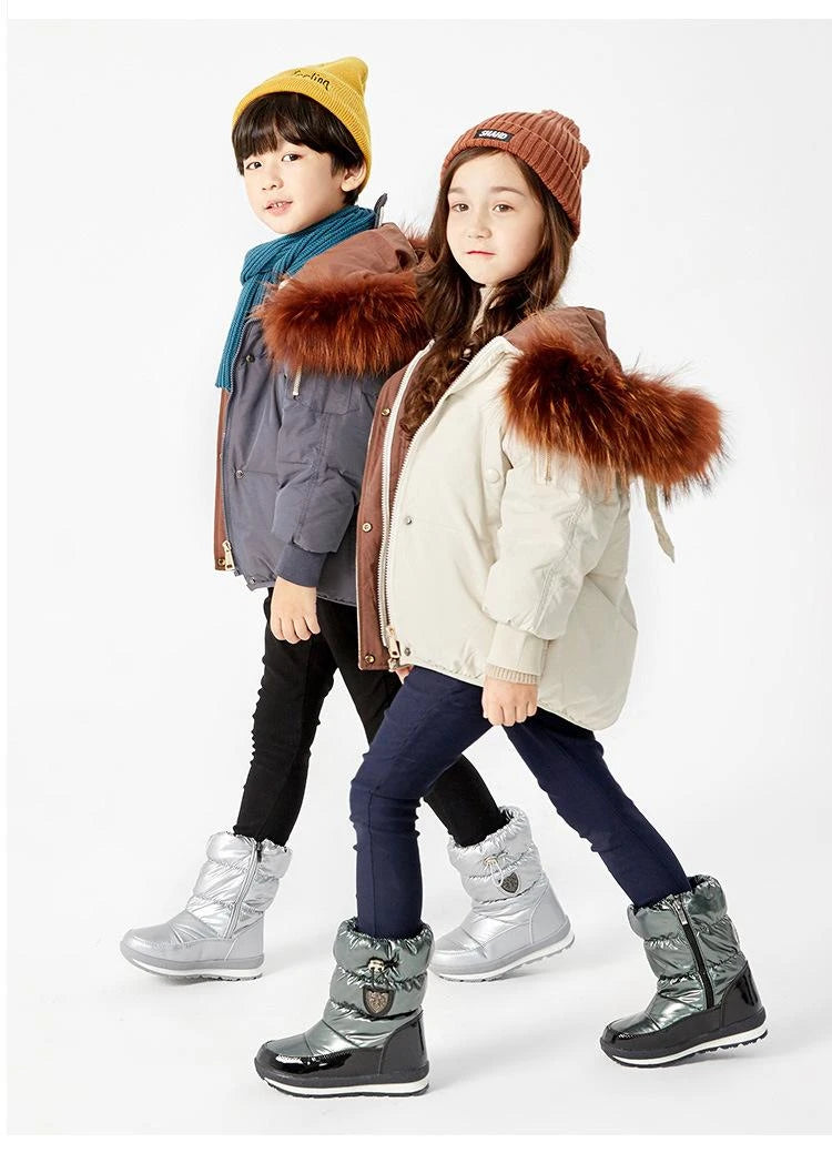Bottes d’Hiver Chaudes pour Enfants – Imperméables, Antidérapantes, Intérieur Laine – Garçons & Filles