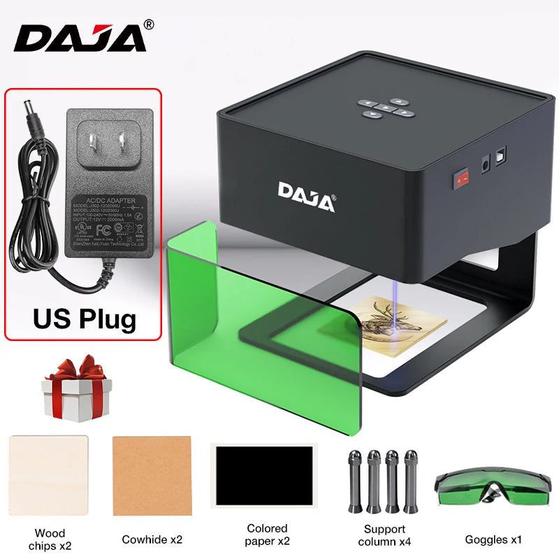 Graveur Laser Portable DAJA DJ6 – Machine de Gravure DIY Bluetooth | Pour Bois, Cuir, Papier, Plastique & Étiquettes
