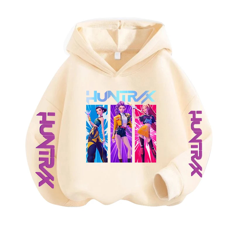 Hoodie Enfant Kawaii K-Pop Demon Hunters – Sweat Harajuku Unisexe | Tigre Cartoon 2026