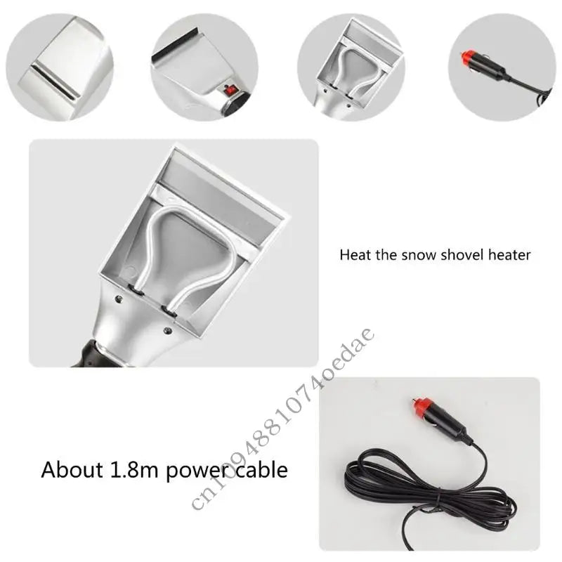 Raclette Dégivrante Électrique 12V – Grattoir Chauffant pour Pare-Brise | Outil Anti-Glace Universel Hiver